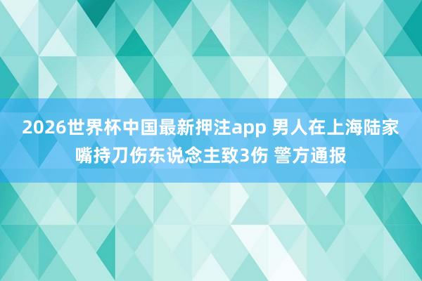 2026世界杯中国最新押注app 男人在上海陆家嘴持刀伤东说念主致3伤 警方通报