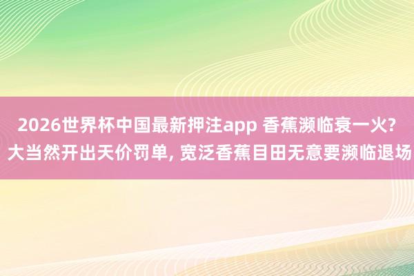 2026世界杯中国最新押注app 香蕉濒临衰一火? 大当然开出天价罚单， 宽泛香蕉目田无意要濒临退场
