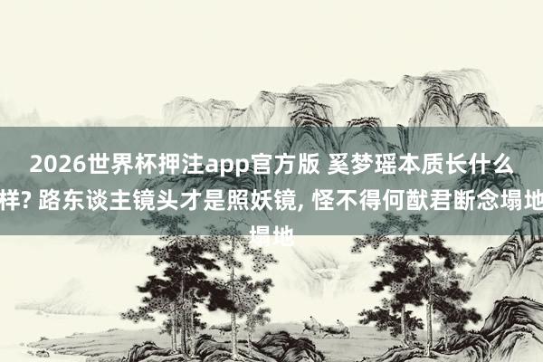 2026世界杯押注app官方版 奚梦瑶本质长什么样? 路东谈主镜头才是照妖镜， 怪不得何猷君断念塌地