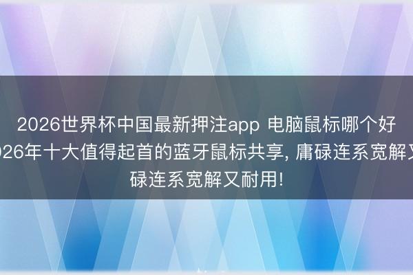 2026世界杯中国最新押注app 电脑鼠标哪个好用? 2026年十大值得起首的蓝牙鼠标共享， 庸碌连系宽解又耐用!