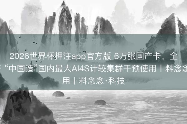 2026世界杯押注app官方版 6万张国产卡、全栈自研 “中国造”国内最大AI4S计较集群干预使用丨料念念·科技