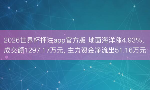 2026世界杯押注app官方版 地面海洋涨4.93%， 成交额1297.17万元， 主力资金净流出51.16万元